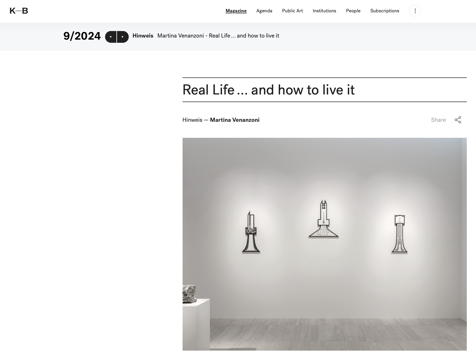 Kunstbulletin Article Screenshot